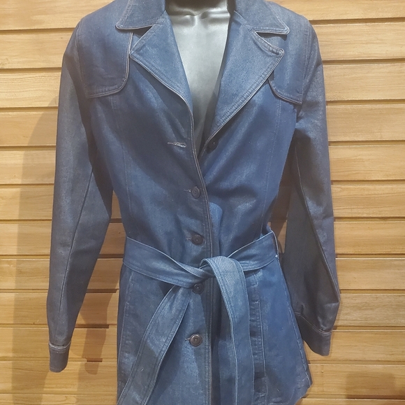 90's vibes Levis Denim trench coat xs Revolve Levi's Red Tab w belt - Picture 1 of 13